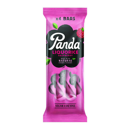 18 x Panda  Natural Raspberry Liquorice Bar 4pk - 128g
