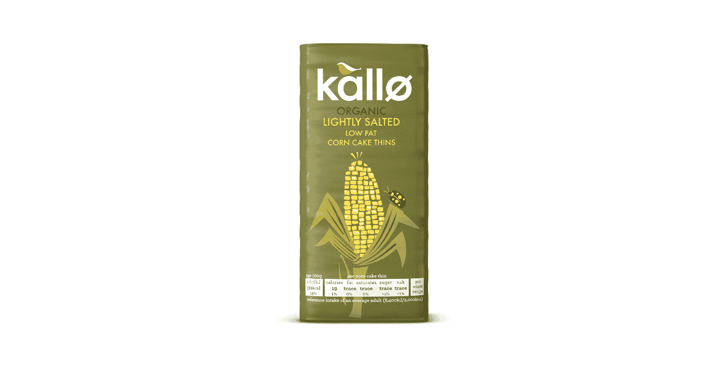 Kallo Organic Lightly Salted Corn Cake Thins - 130g