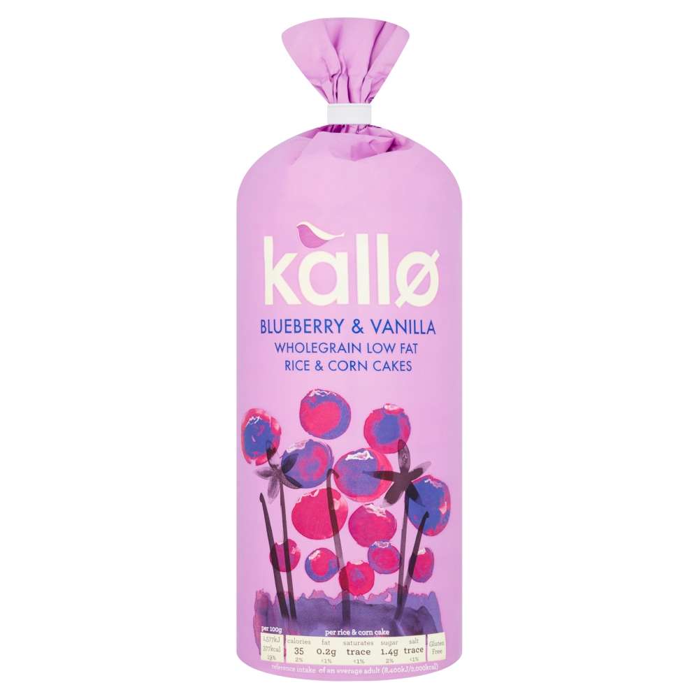 Kallo Blueberry & Vanilla W/rain Rice & Corn Cakes  - 130g