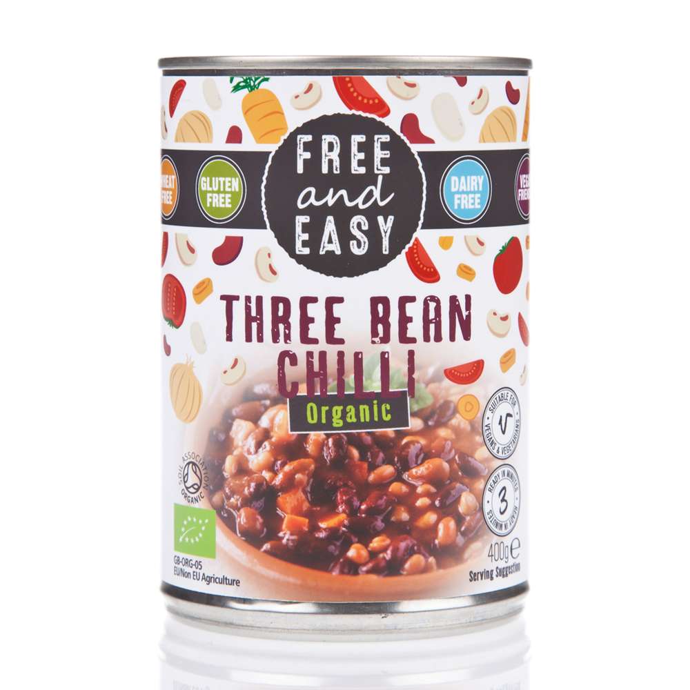 Free & Easy Organic Three Bean Chilli - 400g