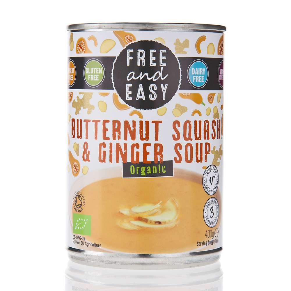 Free & Easy Organic Butternut Squash & Ginger Soup - 400g