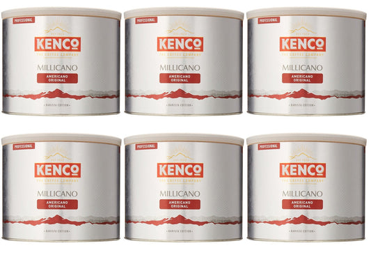 6 x Kenco Millicano Americano Original Instant Coffee Tin 500G