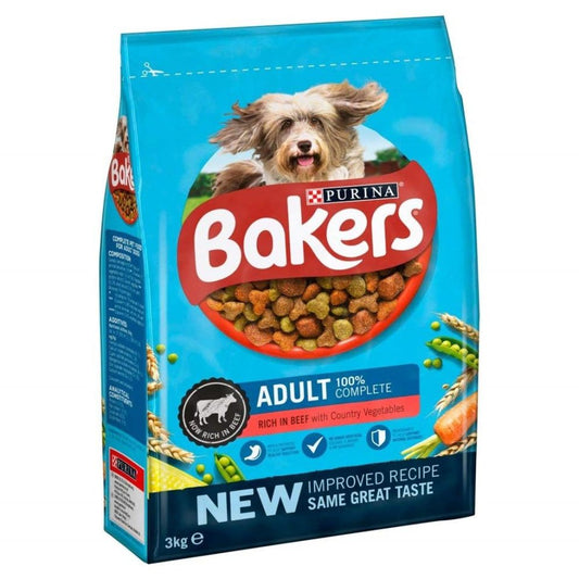 4 x Bakers Adult With Tasty Beef & Country Vegetables 3Kg