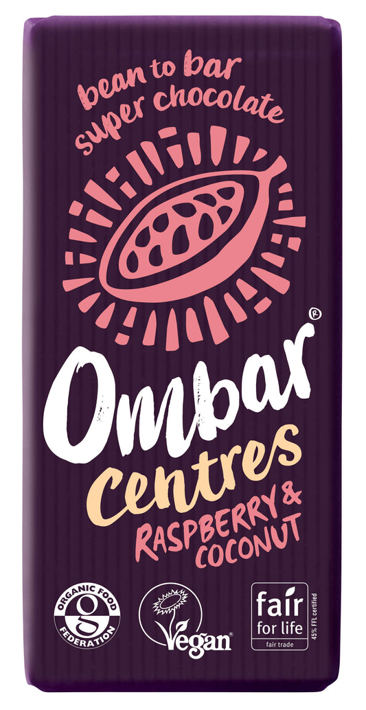 10 x Ombar Centres Raspberry & Coconut - 70g