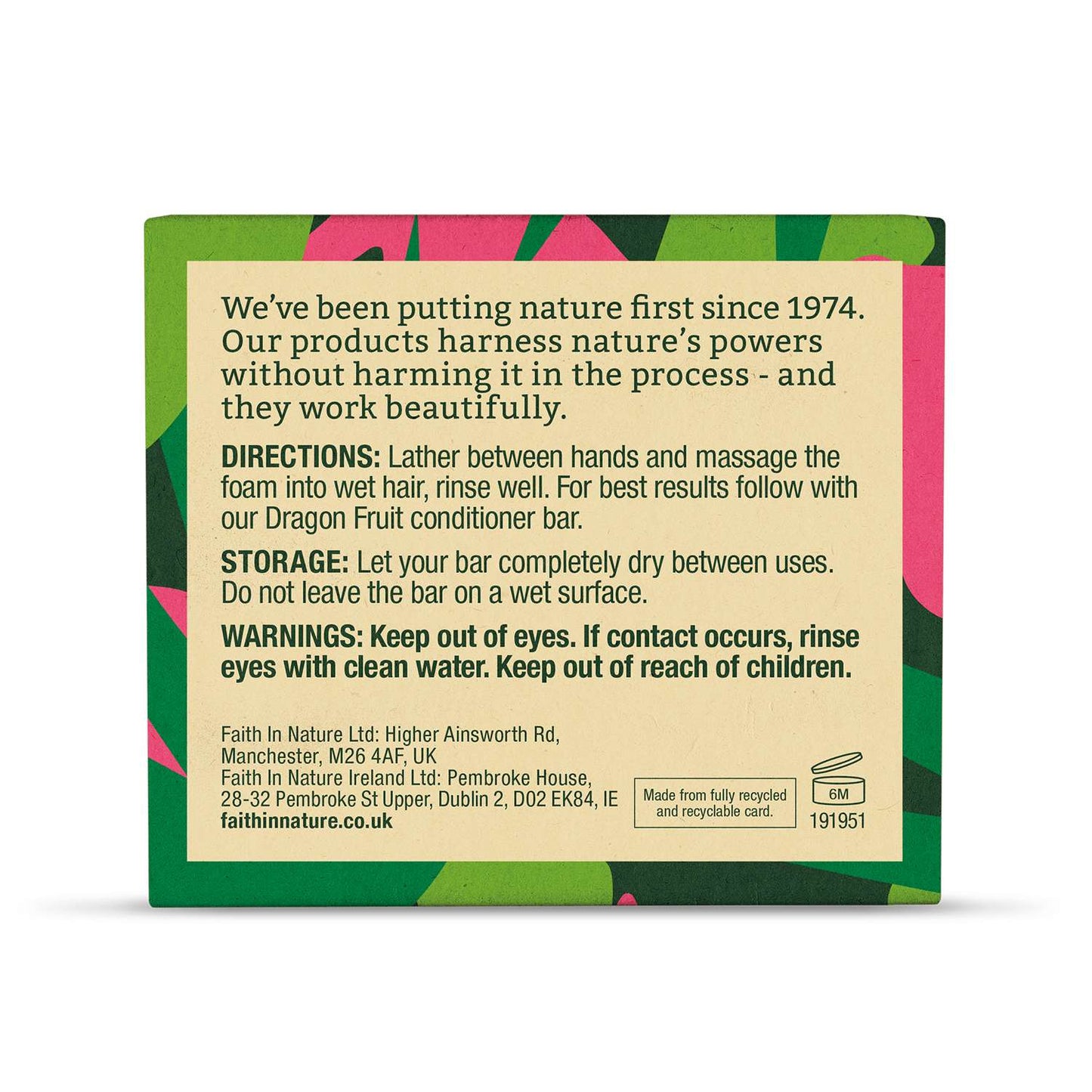 Faith In Nature Dragon Fruit Shampoo Bar - 85g