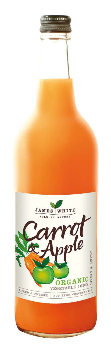6 x James White Organic Carrot & Apple Juice - 750ml