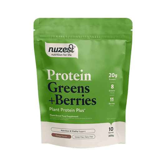 Nuzest Protein Plus Greens + Berries Cocoa Flavour - 300g