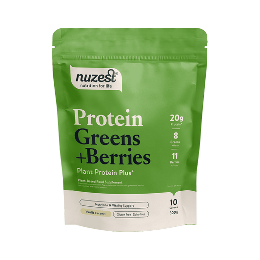 Nuzest Protein Plus Greens Berries Vanilla Caramel - 300g