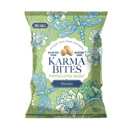 12 x Karma Bites Wasabi Popped Lotus Seeds - 25g