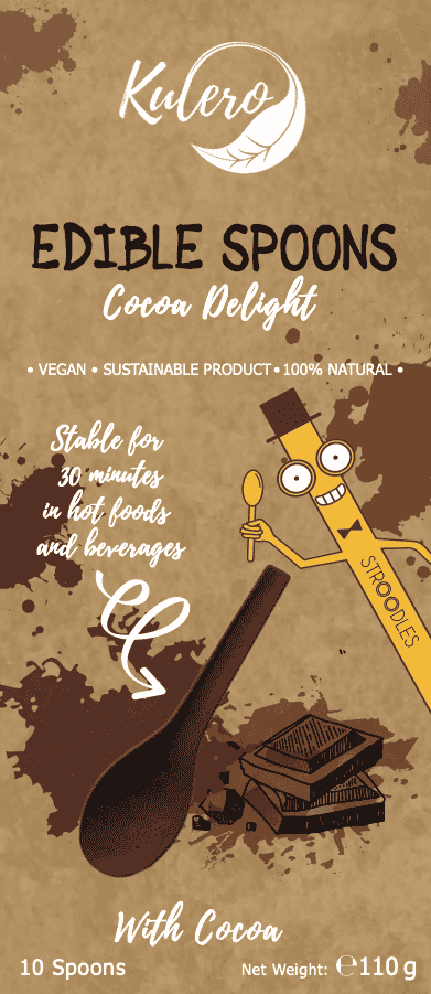 Stroodles Edible Spoons (14cm) - Cocoa - 10pc