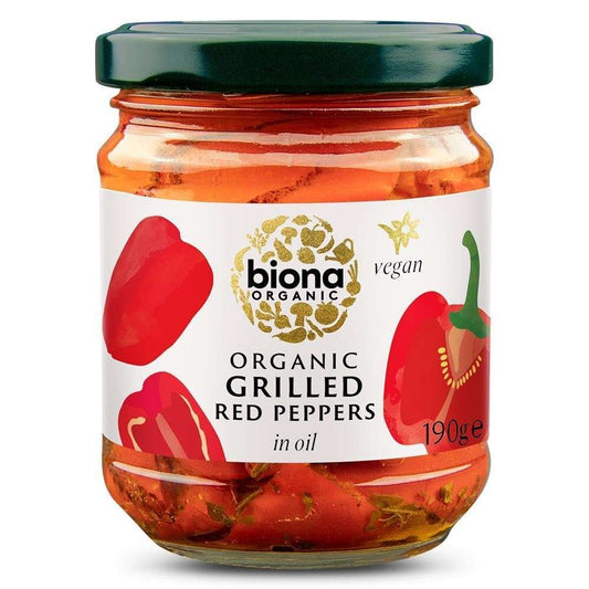 Biona Grilled Red Peppers in Oil Organic - 190g
