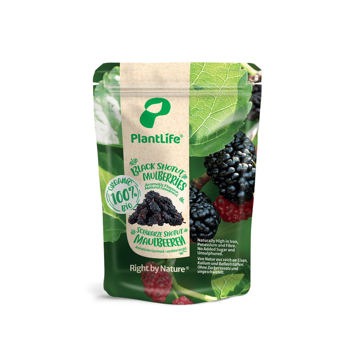PlantLife Organic Black Mulberries - 80g