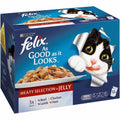 4 x Felix As Good As It Looks Meaty Selection In Jelly Wet Cat Food 12X100G