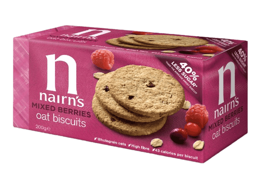 10 x Nairn's Mixed Berry Oat Biscuits - 200g