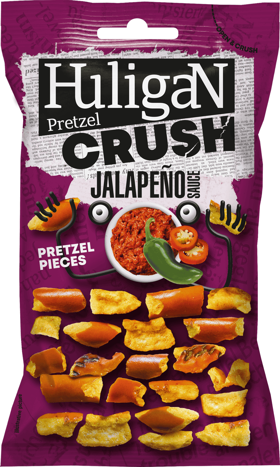 18 x Huligan Pretzel Jalapeno - 65g