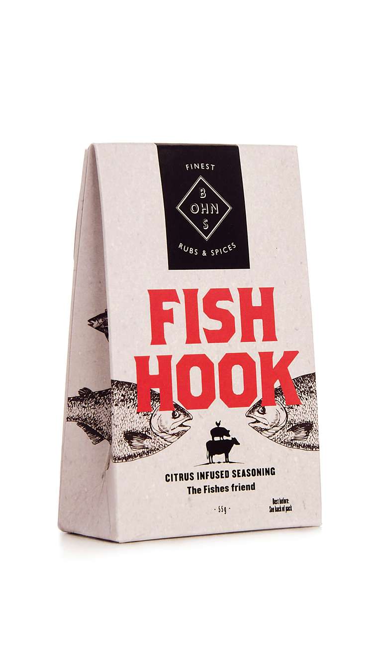 6 x Bohns Fish Hook Dry Spice Rub - 60g