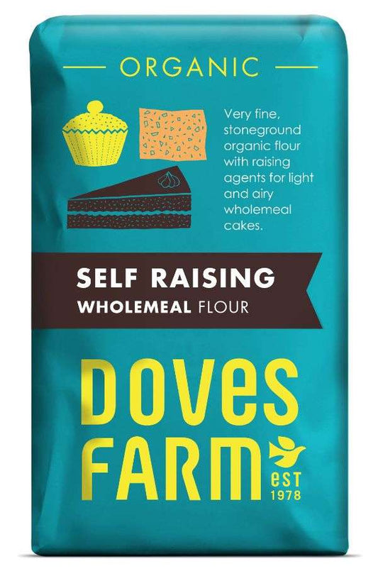 5 x Doves Farm Organic Self Raising Wholemeal Flour - 1kg