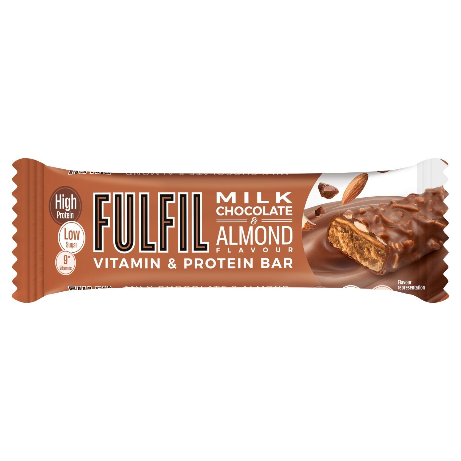15 x Fulfil Milk Chocolate Almond Protein Bar - 55GM