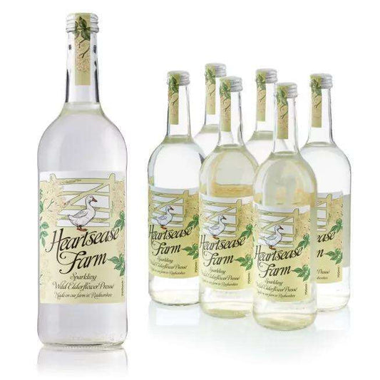 6 x Heartsease Farm Sparkling Elderflower Water - 750ml