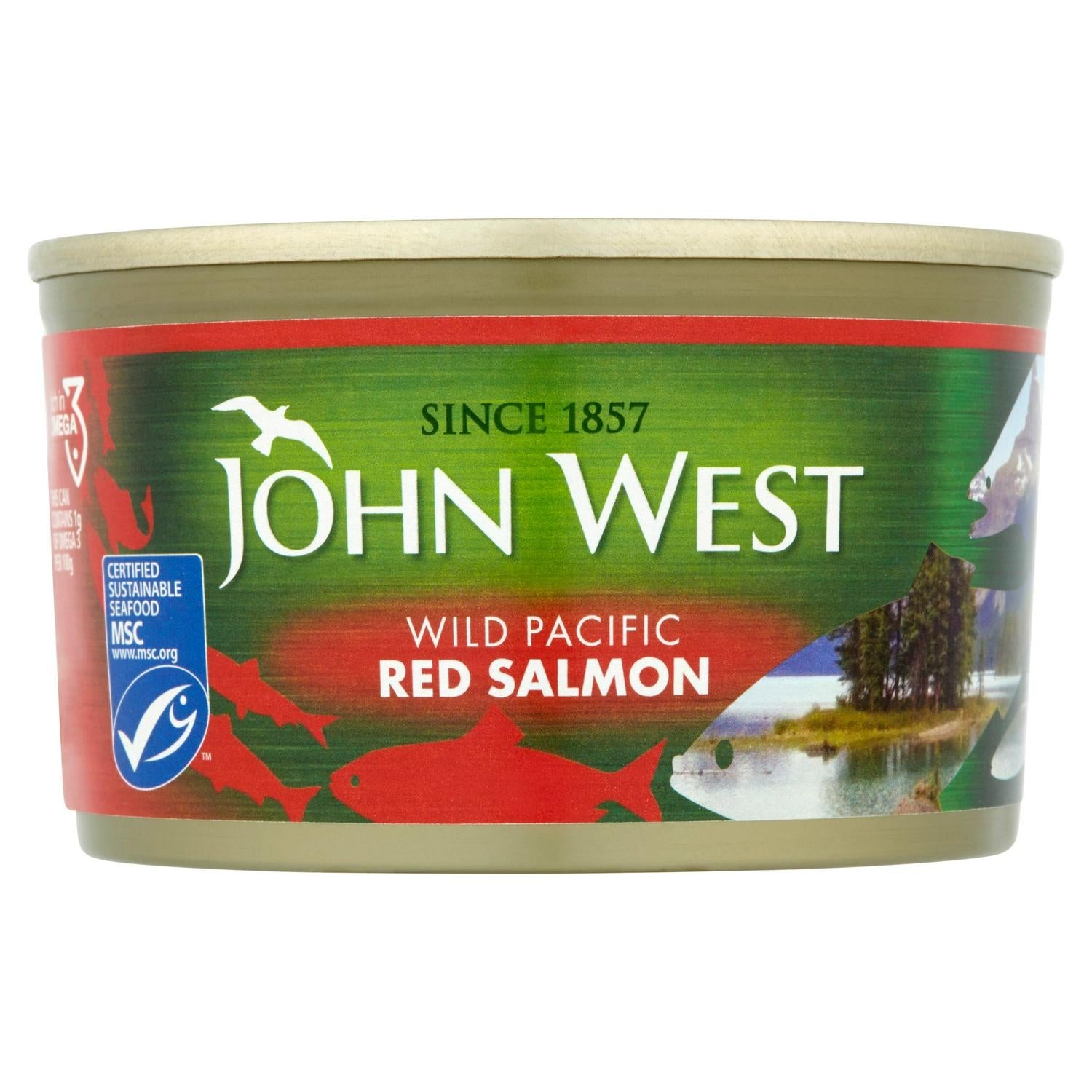 12 x John West Wild Pacific Red Salmon 213G
