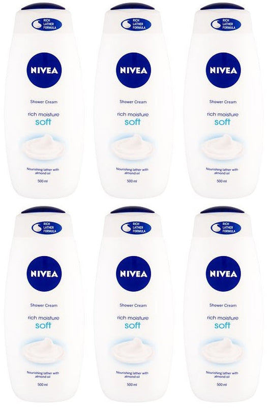 6 x Nivea Nivea Creme Soft Shower Cream 500Ml 500Ml