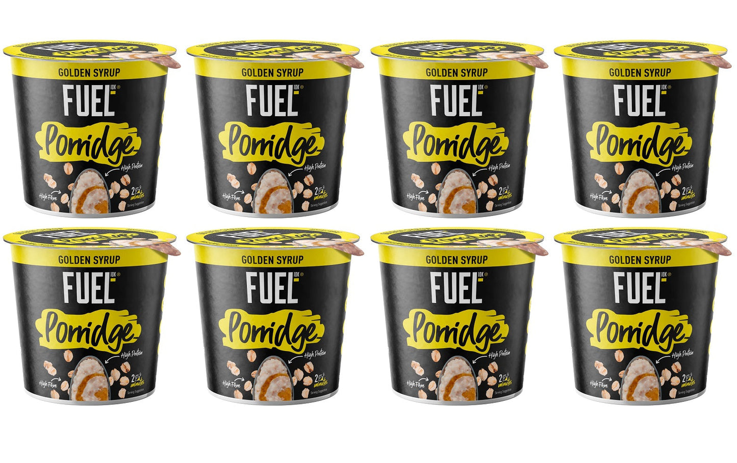 8 x Fuel10k Porridge Pot Golden Syrup  - 70G