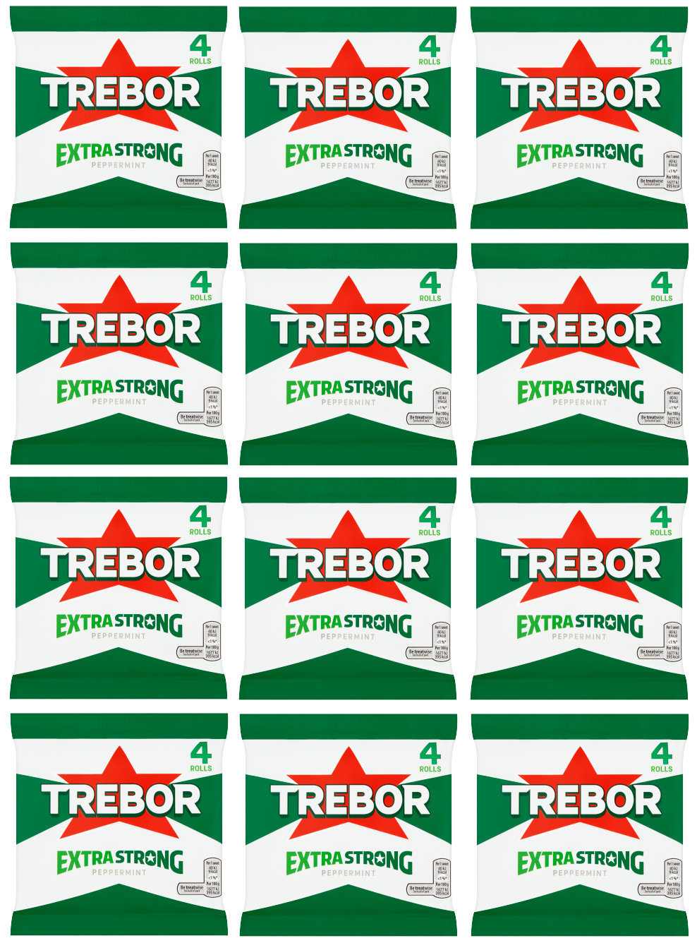 6 x Trebor Extra Strong Mints 4 Pk