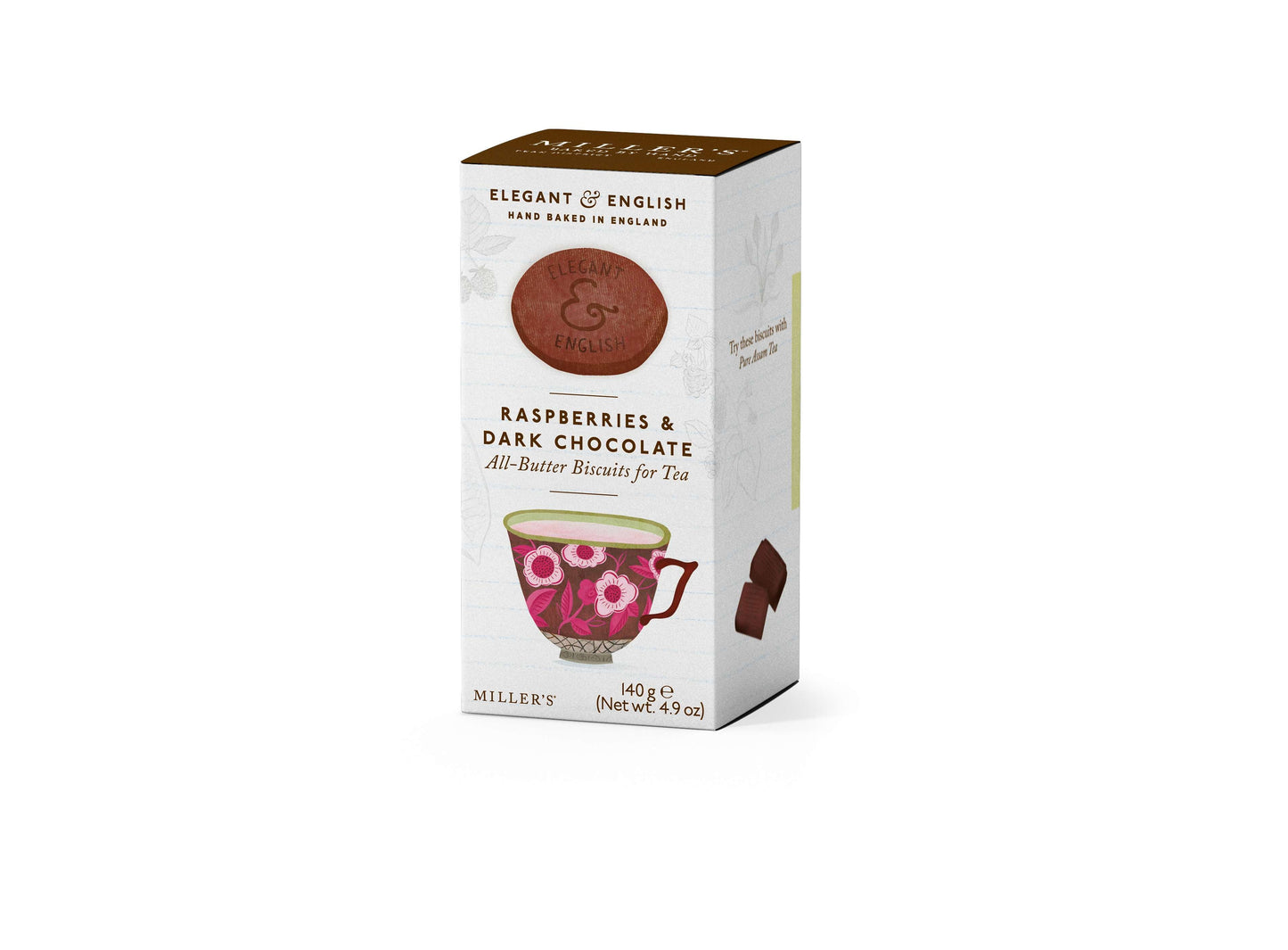 Elegant & English Raspberry & Dark Choc Biscuits - 140g