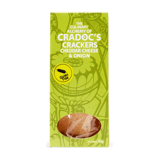 6 x Cradoc's Cheddar & Onion Chutney Crackers - 80g