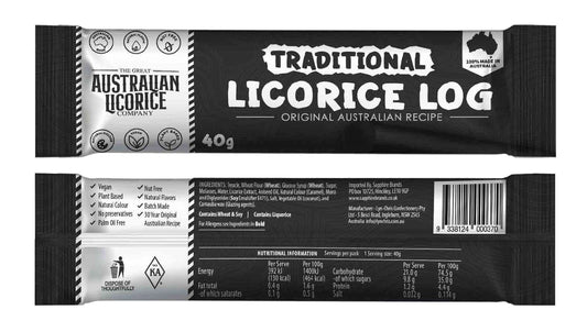 25 x Great Australia Licorice Traditional liquorice Log - 40g