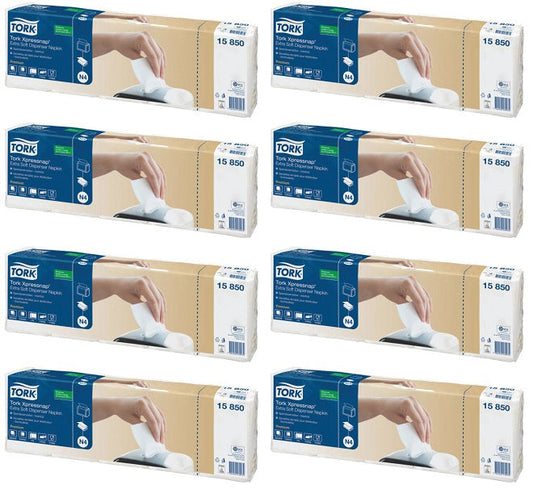 8 x Tork Xpressnap Ex Soft White Dispenser Napkin 2F 200Px5  N4