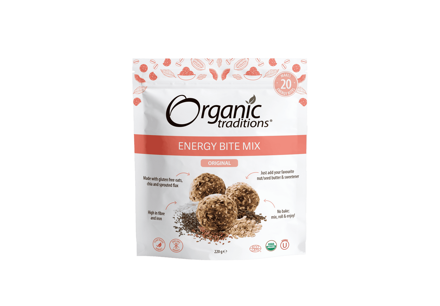Organic Traditions Org Energy Bite Mix - 220g