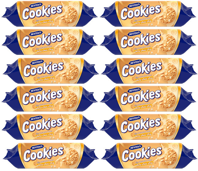 12 x Mcvities White Choc Chip Cookies  - 150GM