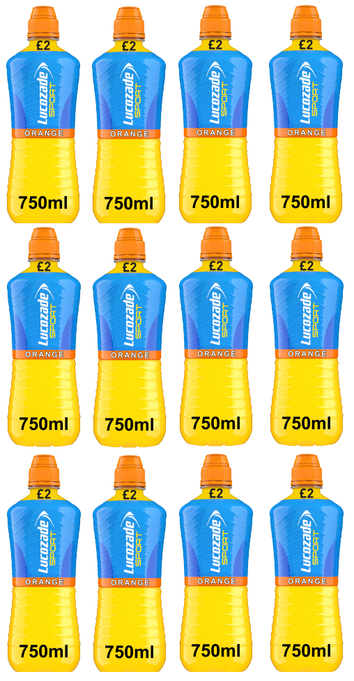 12 x Lucozade Sport Orange - 750ML