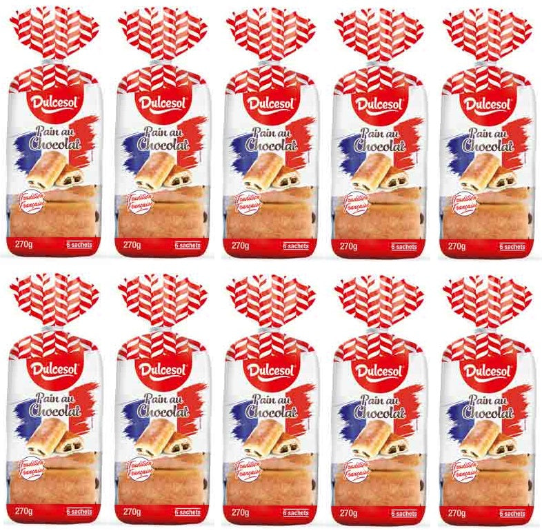 10 x Dulcesol Pain Au Chocolat 6 Pack - 270Gm