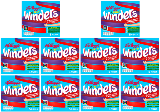 10 X Fruit Winders Strawberry & Blackcurrent 5 x 17g pack
