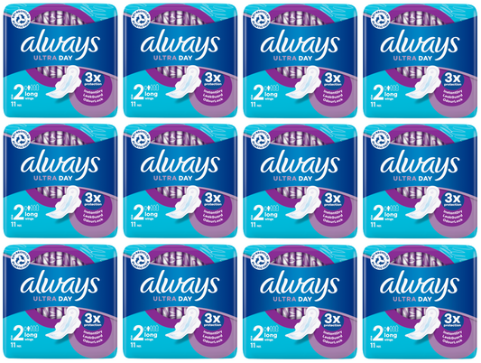 12 X Always Ultra Long Wings 11 PACK