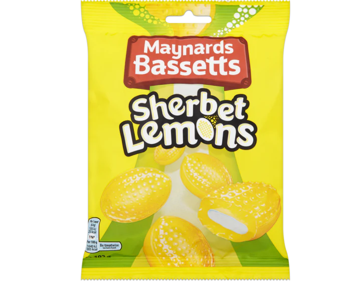 12 x Maynards Sherbet Lemon Bag - 192g