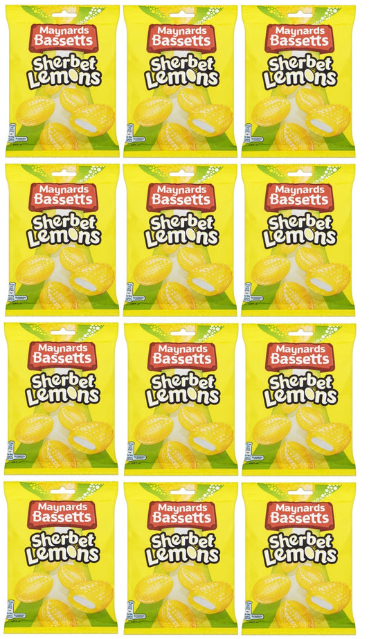 12 x Maynards Sherbet Lemon Bag - 192g