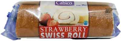 6 X Cabico Strawberry Swiss Roll 300GM