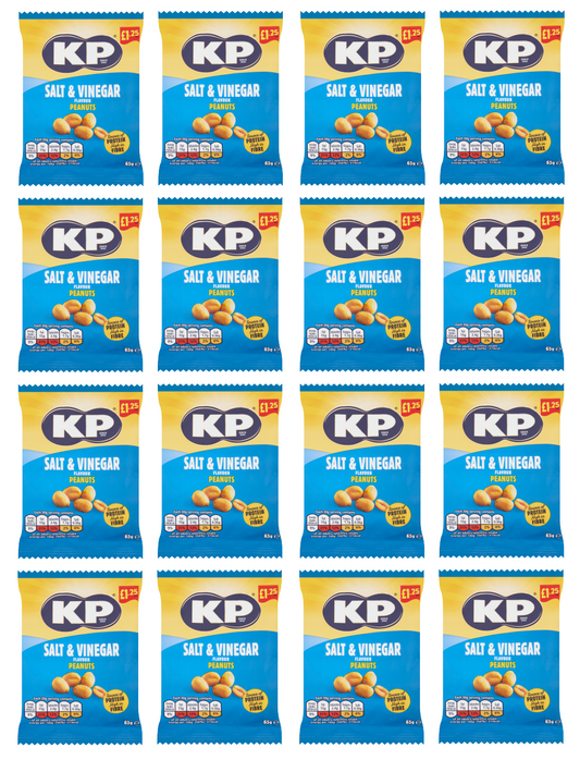 16 x Kp Salt & Vinegar Peanuts - 65GM