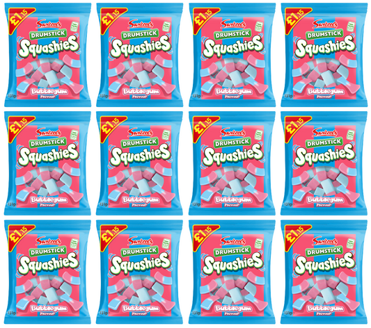 12 x Swizzels Squashies Bubblegum 120Gm