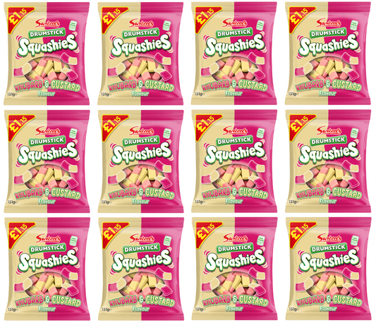 12 x Swizzels Squashies Rhubarb & Custard - 120Gm
