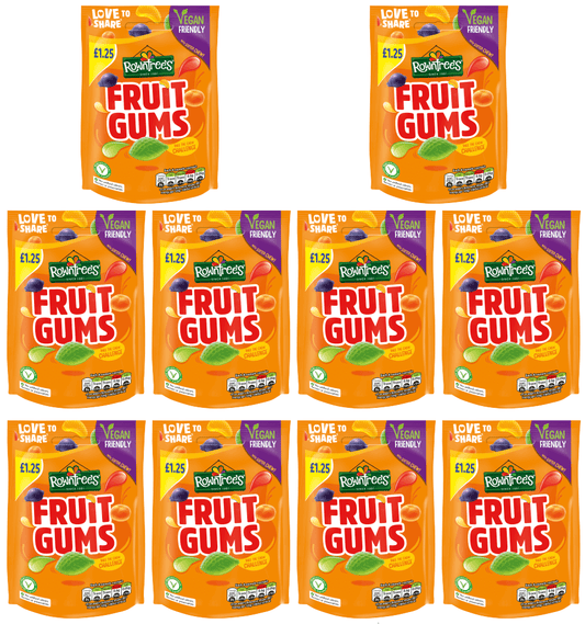10 x Rowntrees Fruit Gums Pouch - 120Gm