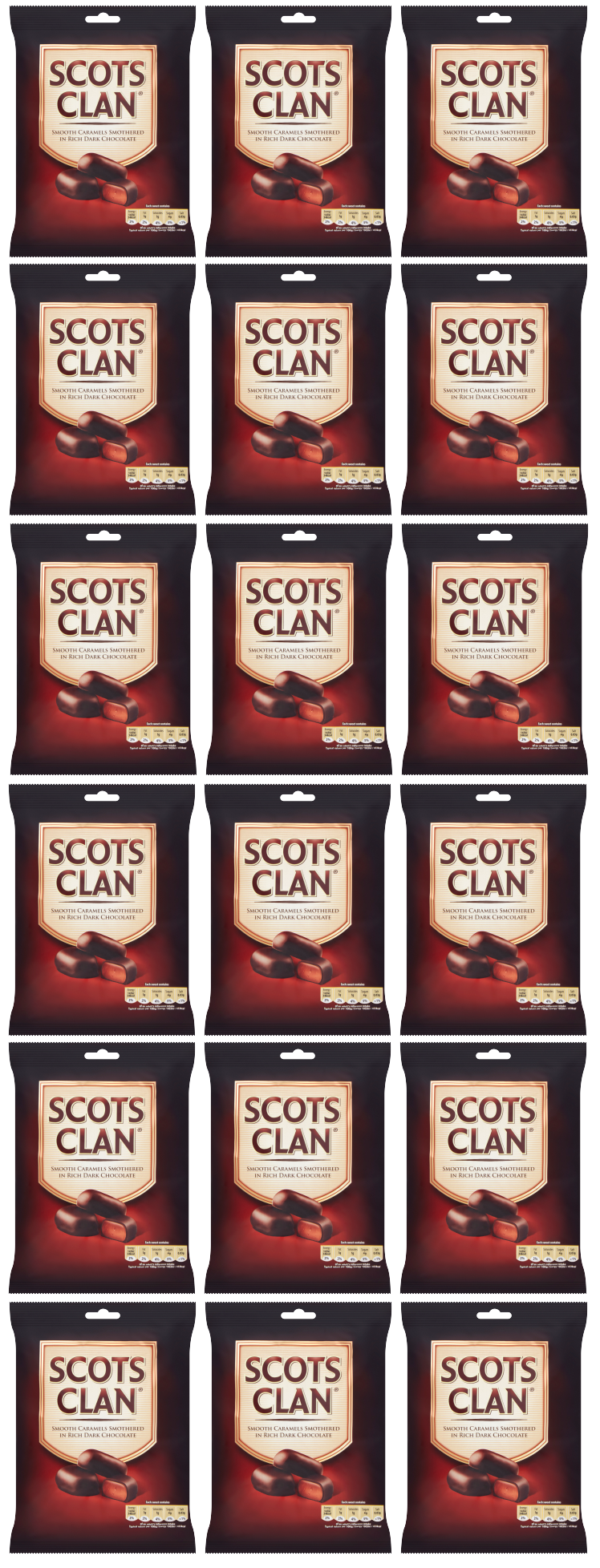 18 x Scots Clan Chocolate Covered Caramels - 135Gm