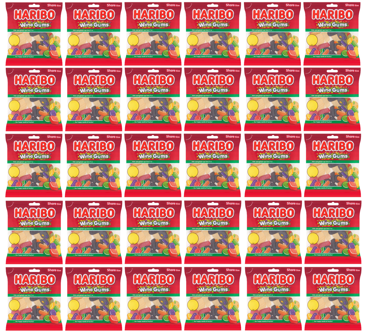 30 x Haribo Wine Gums - 140GM