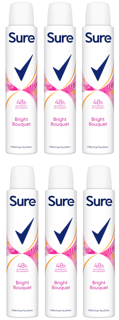 6 x Sure Women Anti P Bright Bouquet - 200ML