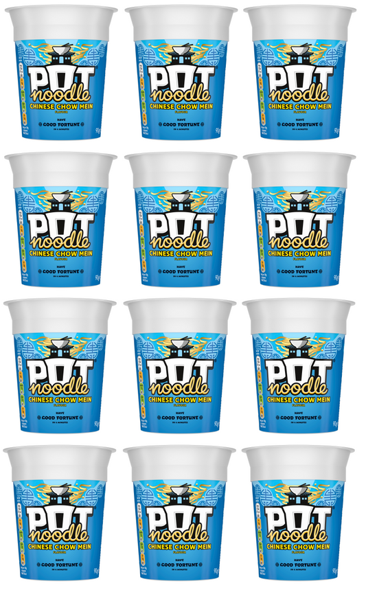 12 x Pot Noodle Chinese Chow Mein  - 94G