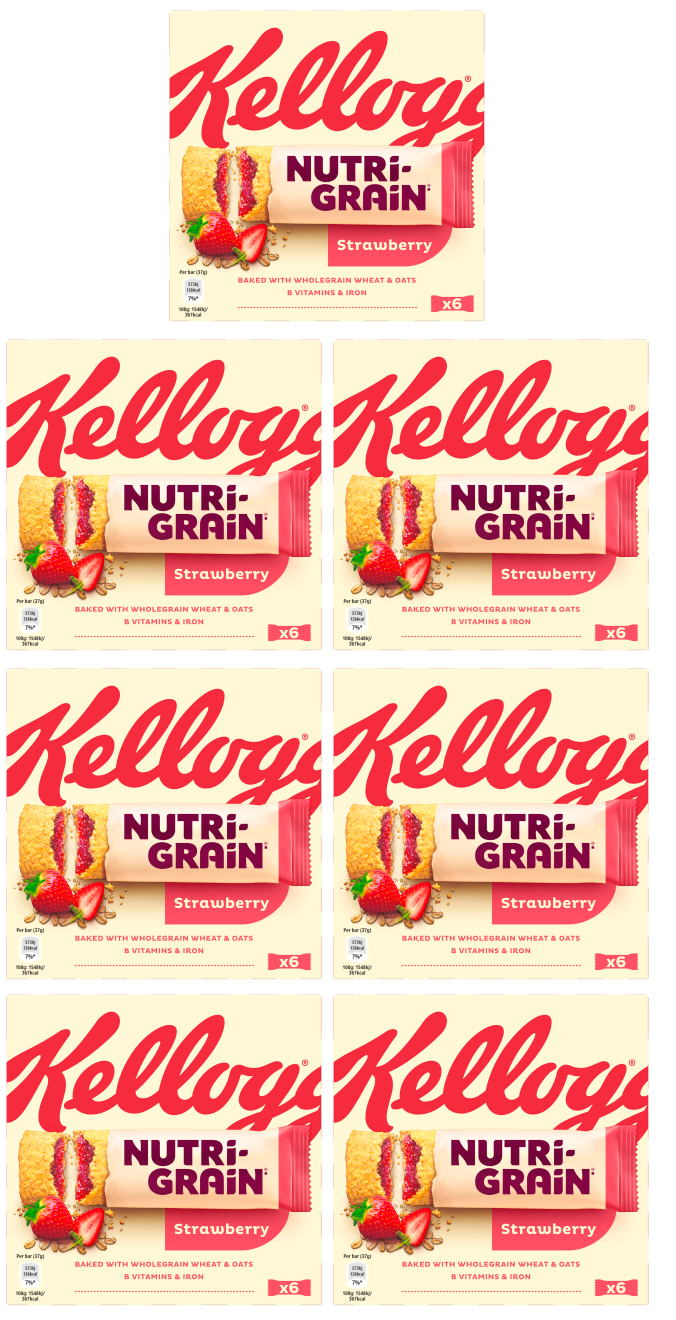 7 X Kellogg's Nutri-grain Strawberry Snack Bars  6X37G