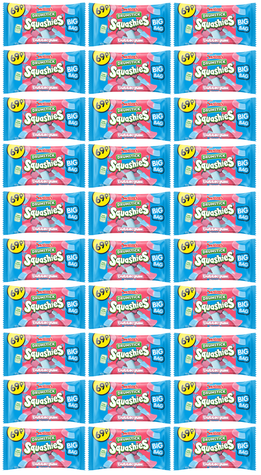 30 X Squashies Drumstick Bubblegum 60GM